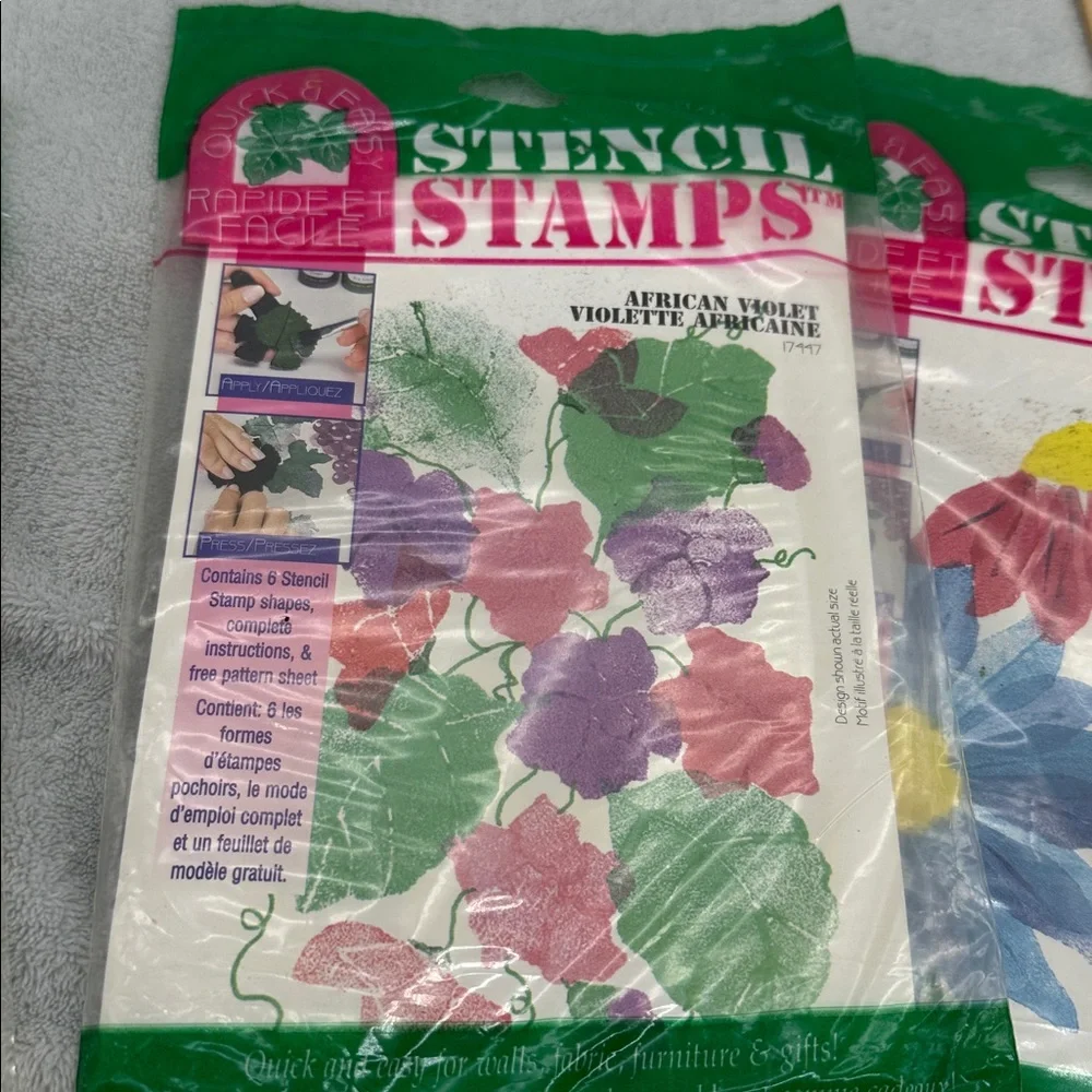 Vintage Stencil Stamps Kits - Lot of 3 Packages, Different Flowers - Picture 3 of 7
